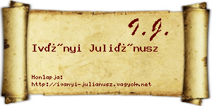 Iványi Juliánusz névjegykártya