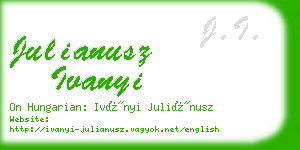 julianusz ivanyi business card